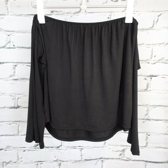 Gilbert Soft Black Shoulderless Top - Picture 1 of 5